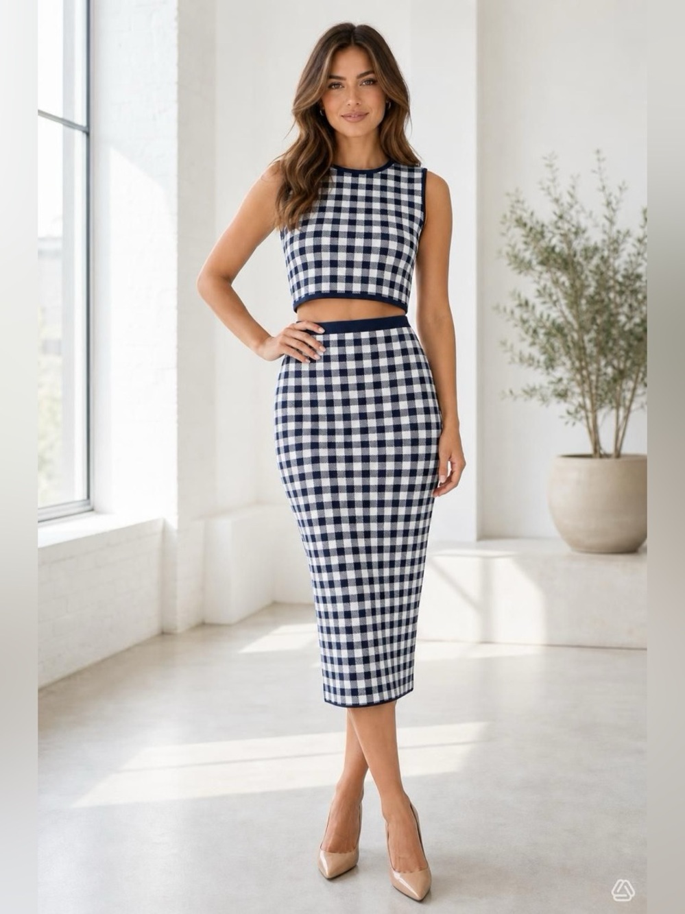 MABLE Gingham Two Piece Set